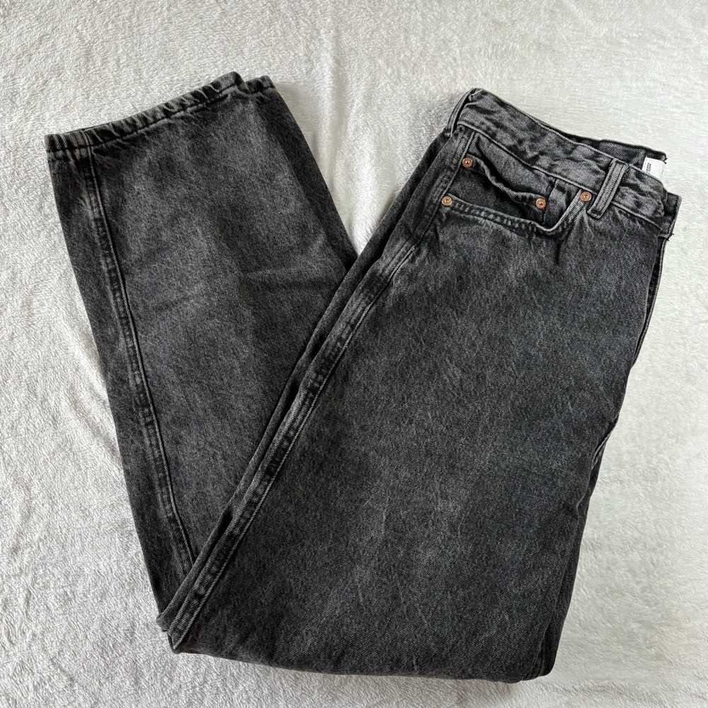 MNG Mango Women's Jeans Black   Acid Wash Tapered Size 10  High Rise